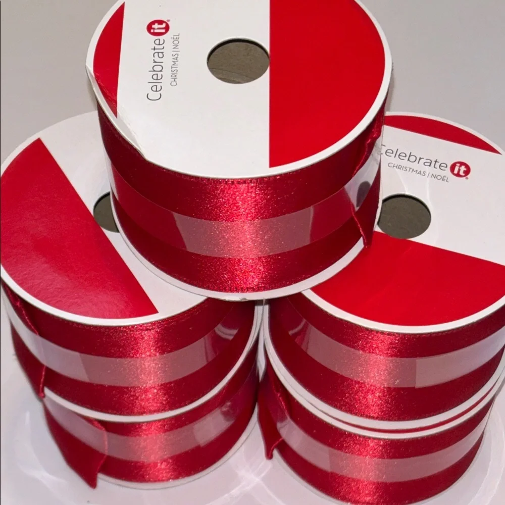 Red Satin Ribbon Rolls - 5 Pack NEW Red Satin Ribbon Wide 20ft Wide Red Satin